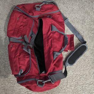 Red and Gray Men's Duffel Bag